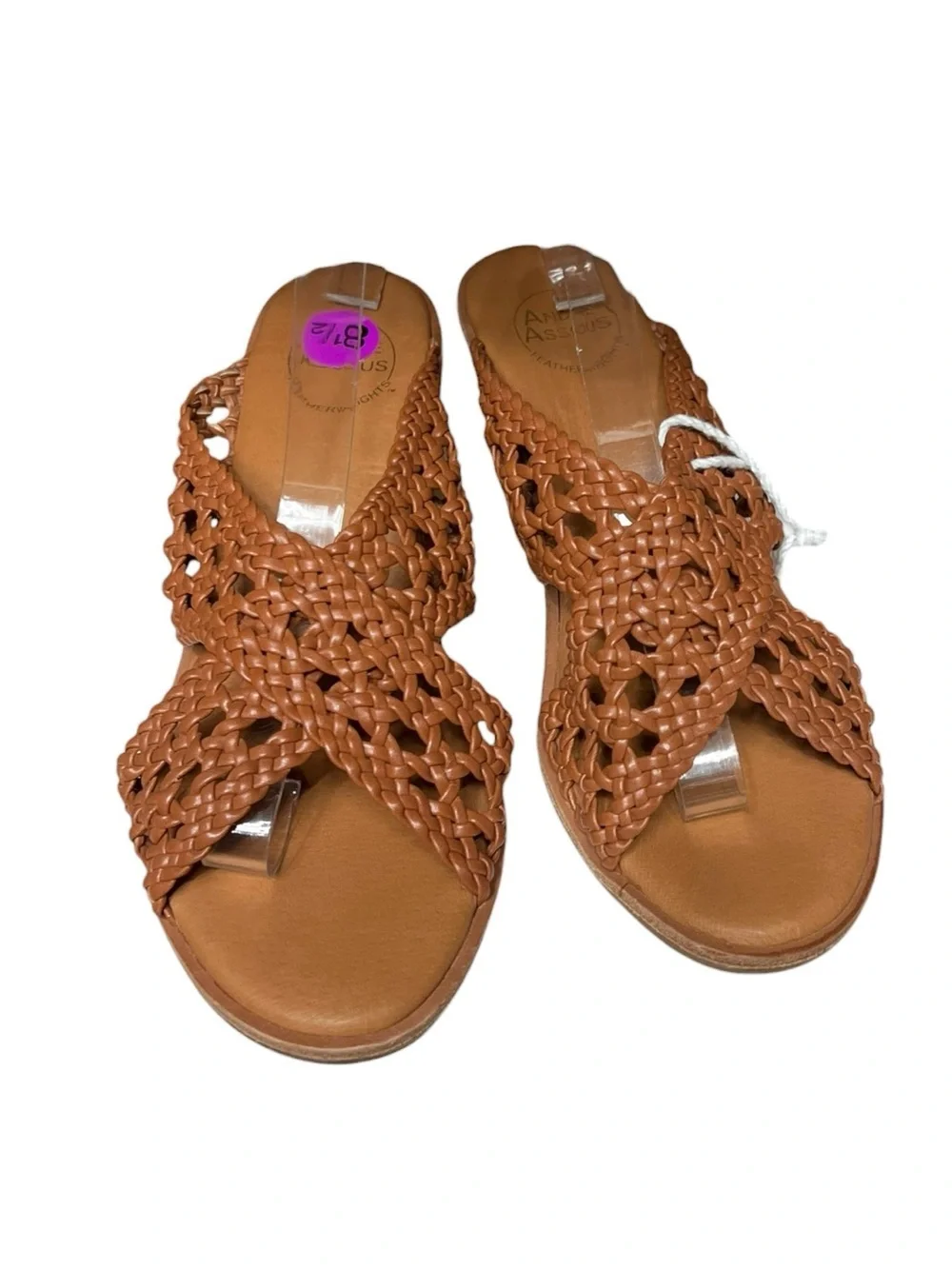 🌻NEW NWOT Andre Assous Bryana Woven Cork Wedge Sandals Women's Size 8.5